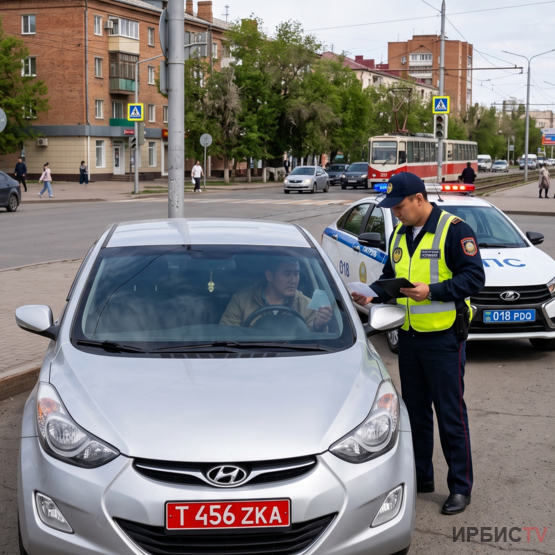 Павлодарда тіркелмеген транзиттік нөмірі бар Hyundai көлігі тоқтатылды